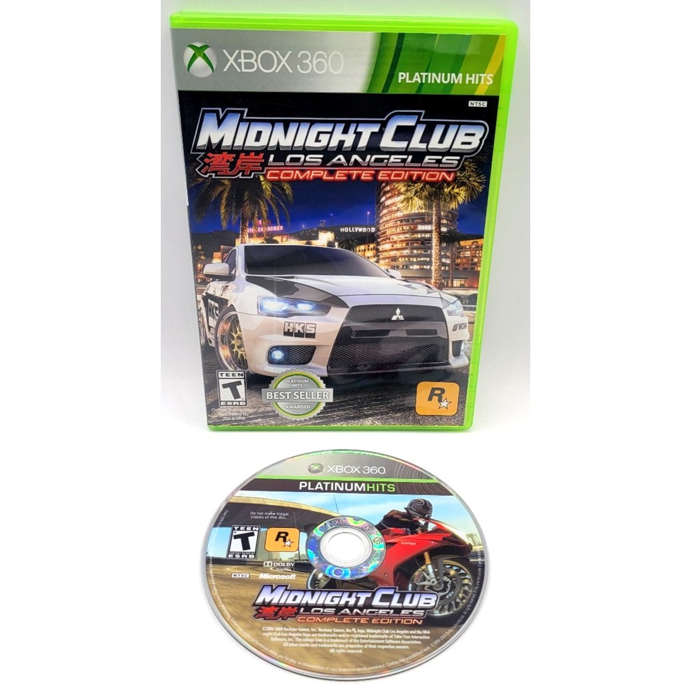 Midnight Club: Los Angeles Complete Edition Platinum Hits Xbox 360 GAME & CASE